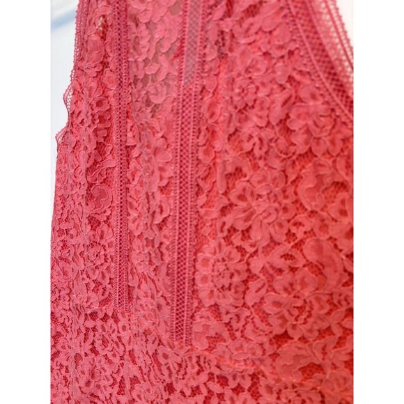 Express HIGH NECK LACE SHEATH DRESS CORAL sz 14 - Picture 6 of 13